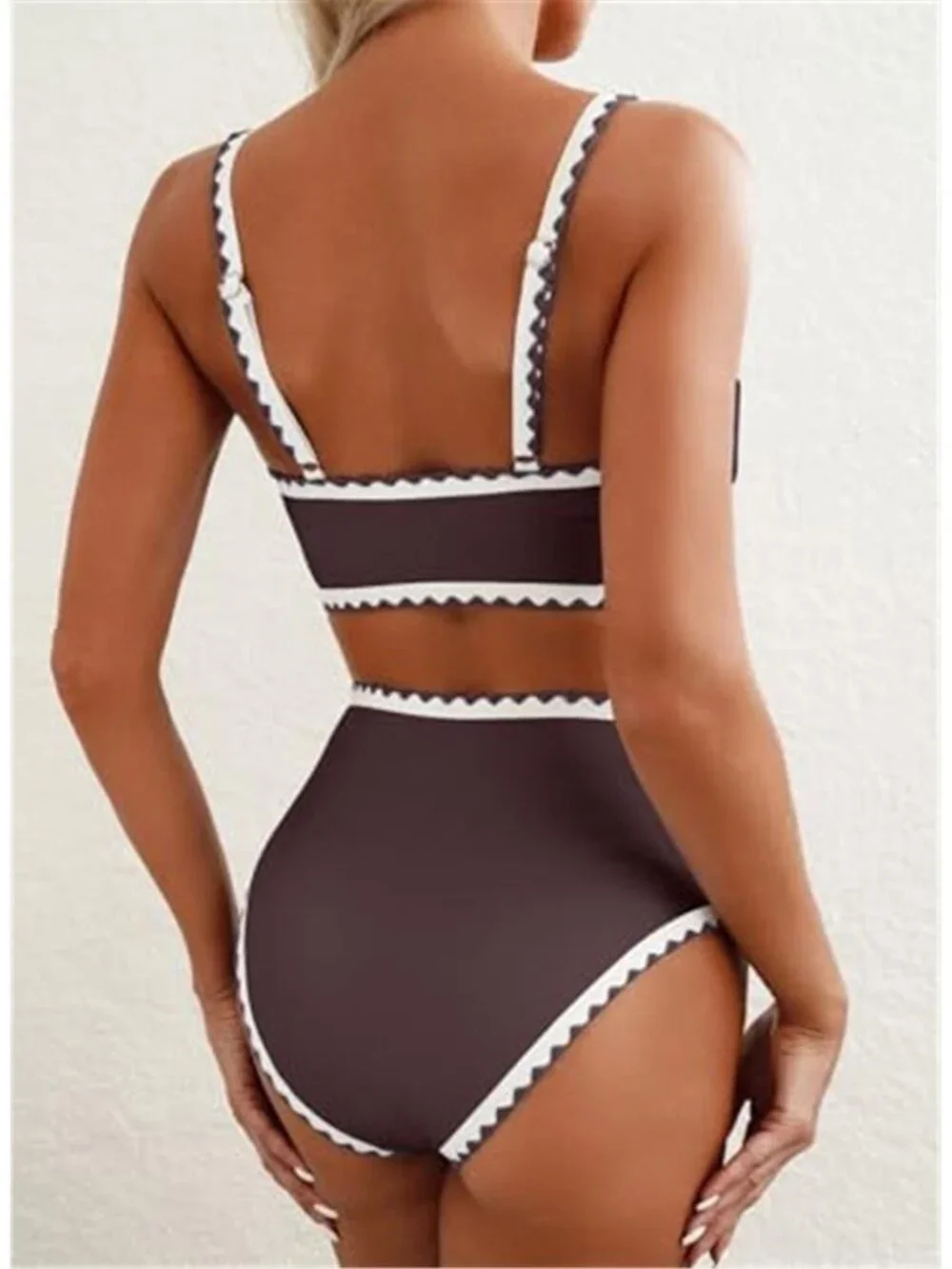 Floral Print High Waisted Bikini Set Two Piece Swimsuit Scoop Neck Bathing Suit